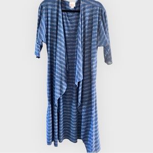LuLaRoe blue striped cardigan